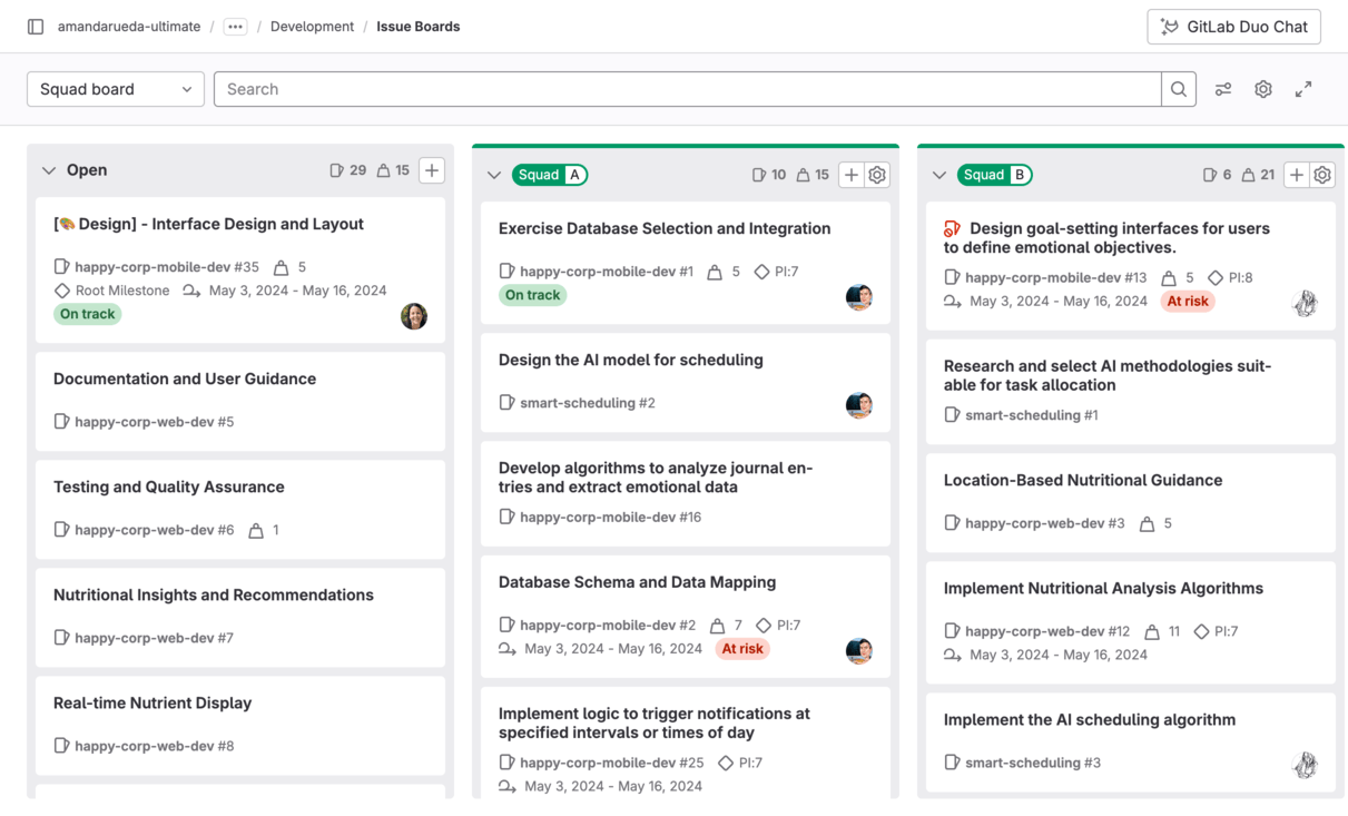 GitLab issue board - Core